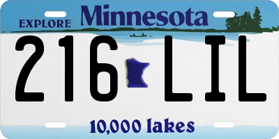 MN license plate 216LIL