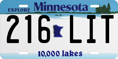 MN license plate 216LIT