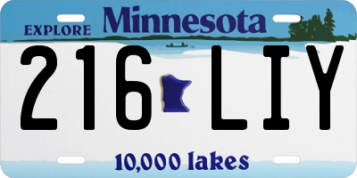 MN license plate 216LIY