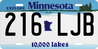 MN license plate 216LJB