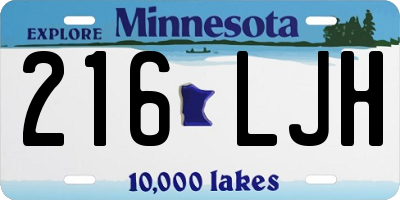 MN license plate 216LJH