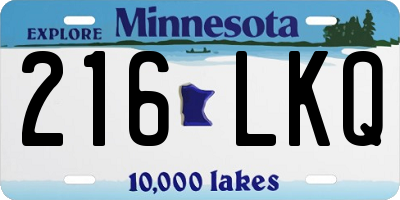 MN license plate 216LKQ