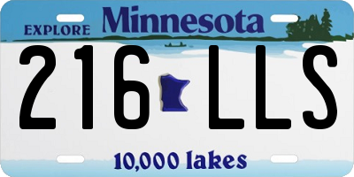 MN license plate 216LLS