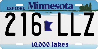 MN license plate 216LLZ