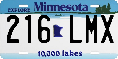 MN license plate 216LMX