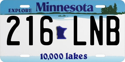 MN license plate 216LNB