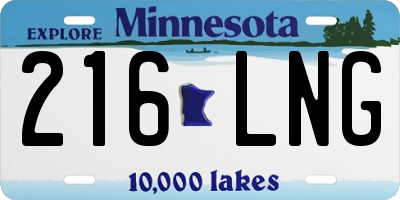 MN license plate 216LNG