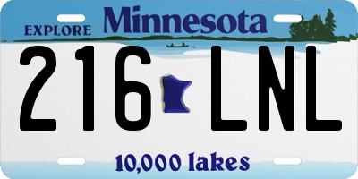 MN license plate 216LNL