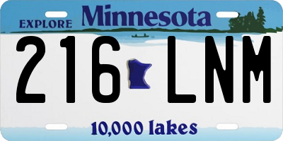 MN license plate 216LNM