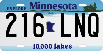 MN license plate 216LNQ