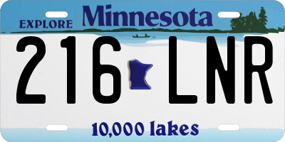 MN license plate 216LNR