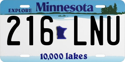 MN license plate 216LNU