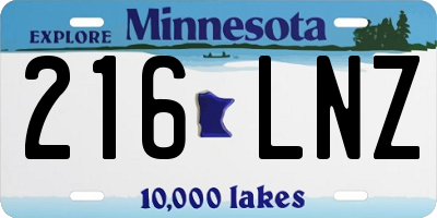 MN license plate 216LNZ