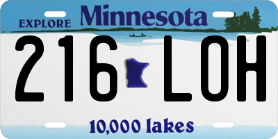 MN license plate 216LOH