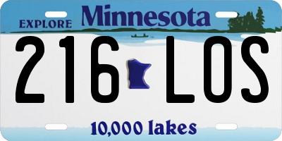 MN license plate 216LOS