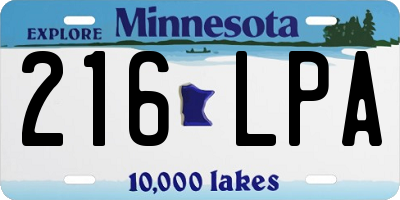 MN license plate 216LPA