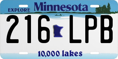 MN license plate 216LPB