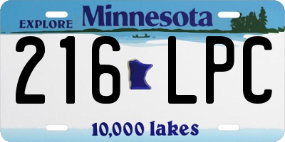 MN license plate 216LPC