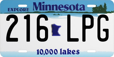 MN license plate 216LPG