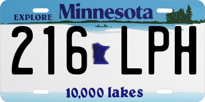 MN license plate 216LPH