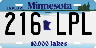 MN license plate 216LPL