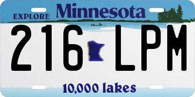 MN license plate 216LPM