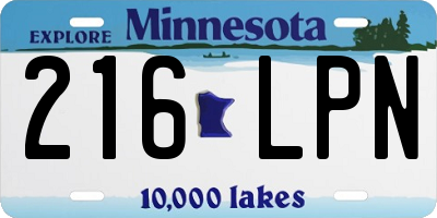 MN license plate 216LPN