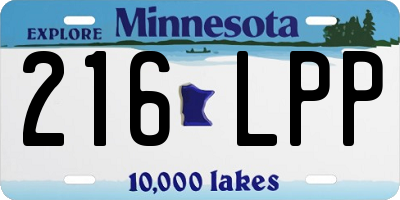 MN license plate 216LPP