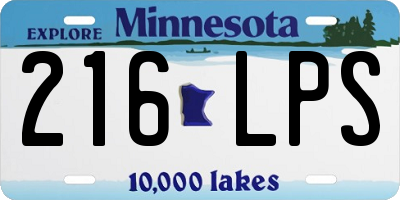 MN license plate 216LPS