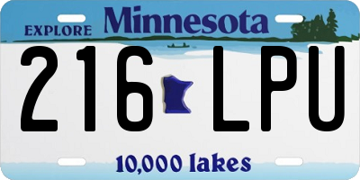 MN license plate 216LPU