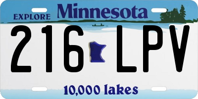 MN license plate 216LPV