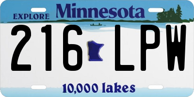MN license plate 216LPW