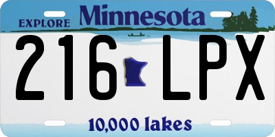 MN license plate 216LPX