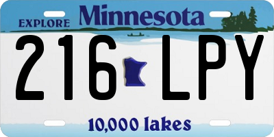 MN license plate 216LPY