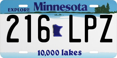 MN license plate 216LPZ