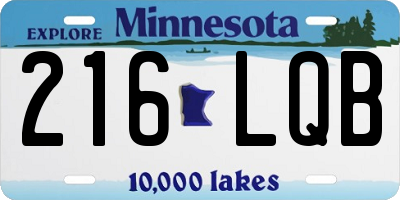MN license plate 216LQB