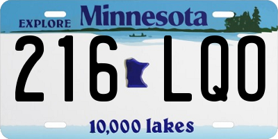 MN license plate 216LQO
