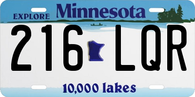MN license plate 216LQR