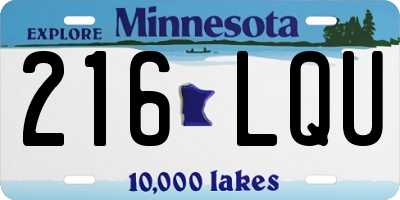 MN license plate 216LQU
