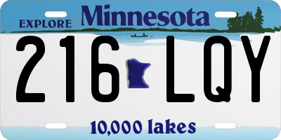 MN license plate 216LQY