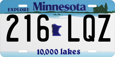 MN license plate 216LQZ