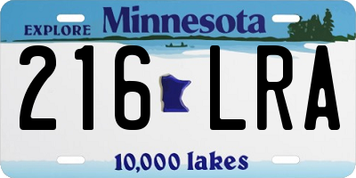 MN license plate 216LRA
