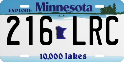 MN license plate 216LRC