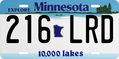 MN license plate 216LRD