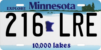MN license plate 216LRE