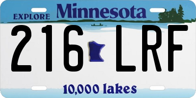 MN license plate 216LRF