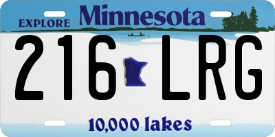 MN license plate 216LRG