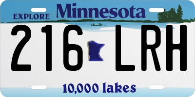 MN license plate 216LRH