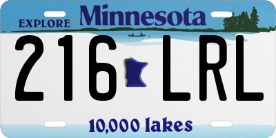 MN license plate 216LRL