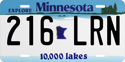 MN license plate 216LRN